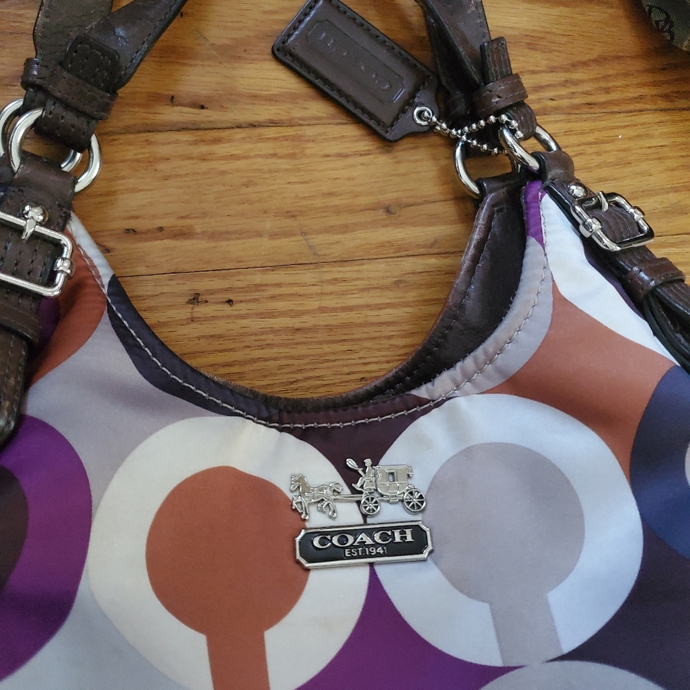 Coach SATIN  Multicolor Signature Hobo Bag - Picture 8 of 16